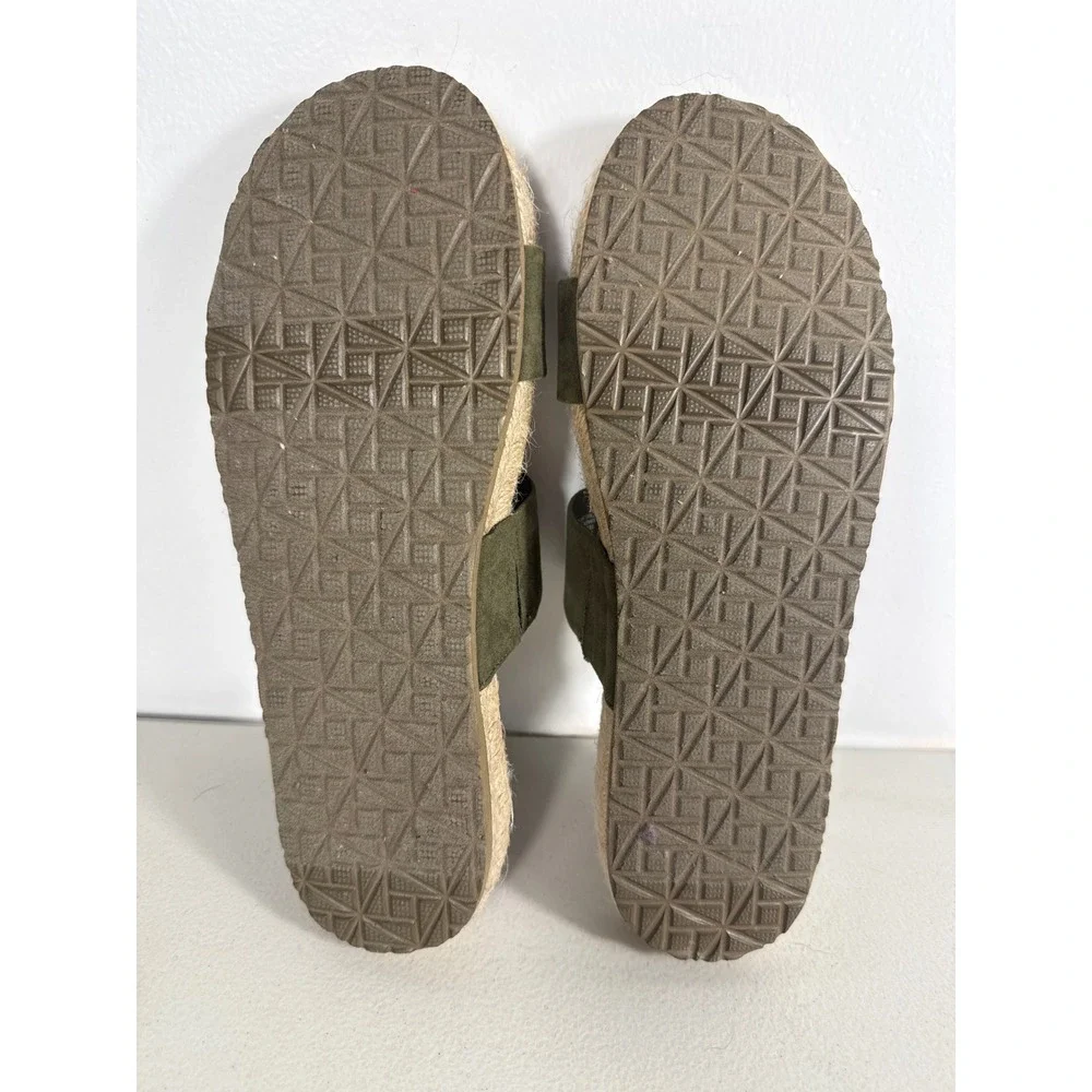 Haute Hippie Style Olive Green Two Strap Espadrille Slide Sandals Women Sz 9 m